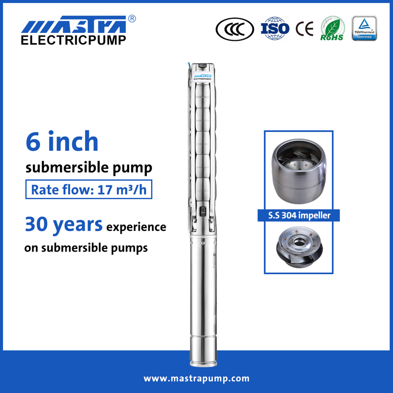 Mastra 6 polegadas de aço inoxidável a melhor bomba de poço submersível 6SP bomba submersível preço baixo