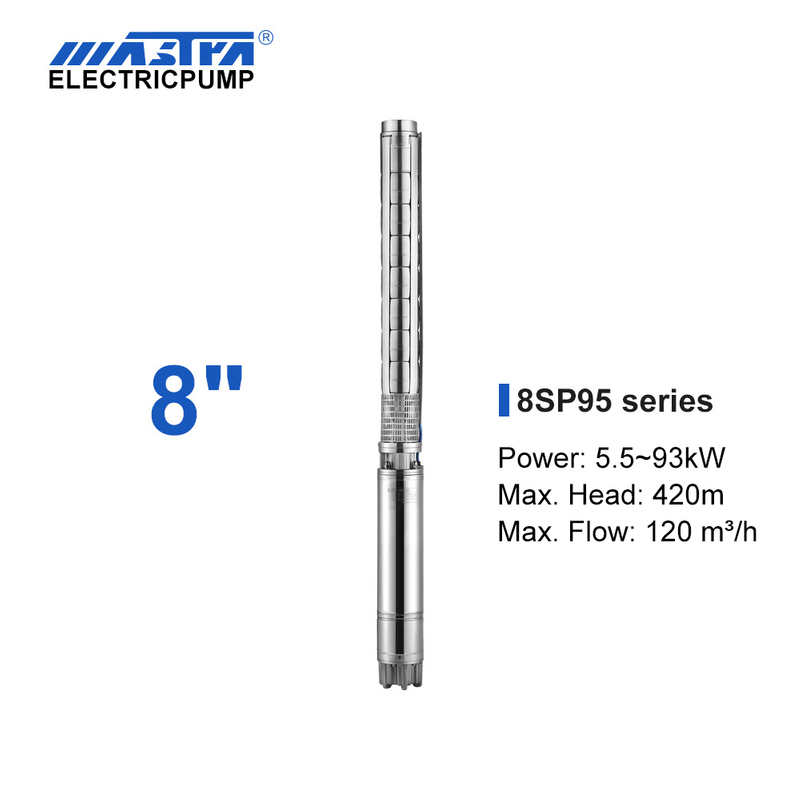 Bomba submersível de aço inoxidável de Mastra 8 polegadas - 8SP Series 95 m³ / h Rated Flow