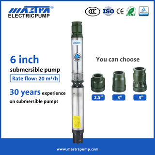 Bomba de água submersível de aço inoxidável Mastra 6 polegadas preço da bomba submersível R150-DS marca