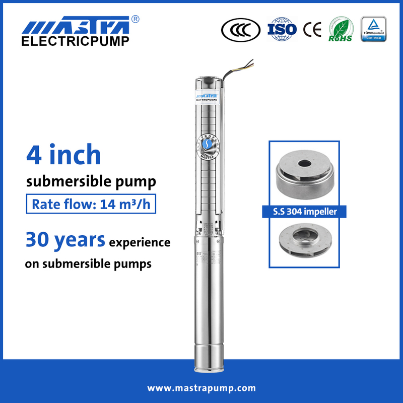 Bomba de água de poço de aço inoxidável de 4 polegadas Mastra 4SP AC DC Bomba de pressão de água solar