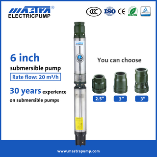 Bomba de água submersível de aço inoxidável de 6 polegadas Mastra R150-DS bomba de fonte de poço profundo submersível