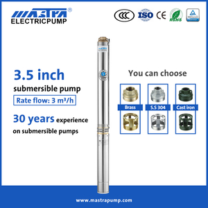 Bomba submersível de poço profundo de 3,5 polegadas Mastra R85-QA pequena bomba de água submersível de aço inoxidável