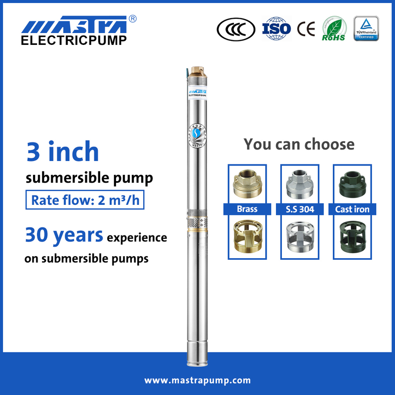 Bomba de irrigação submersível Mastra 3 polegadas bomba de irrigação submersível R75-T2