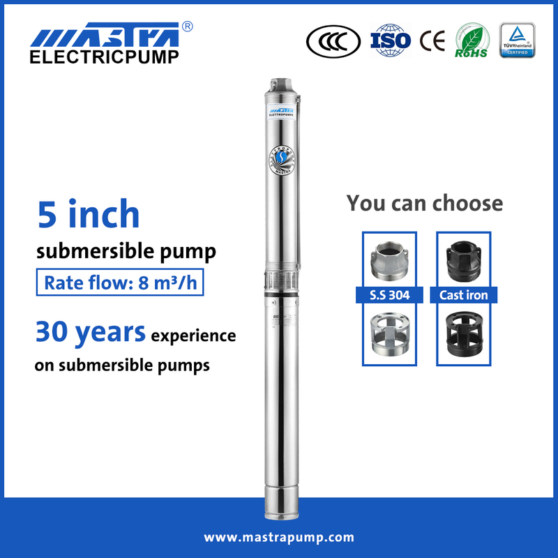 Bomba submersível de água de furo de poço de aço inoxidável Mastra 5 polegadas bomba submersível r125 franklin