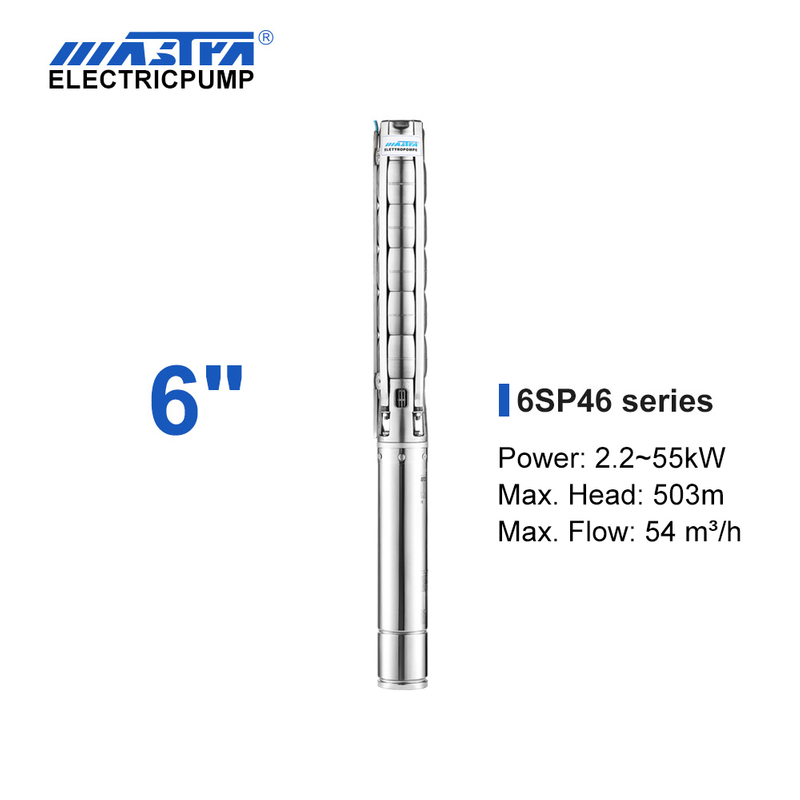 Bomba submersível de aço inoxidável de 6 polegadas de 15 polegadas - 6SP Series 46 m³ / h Rated Flow