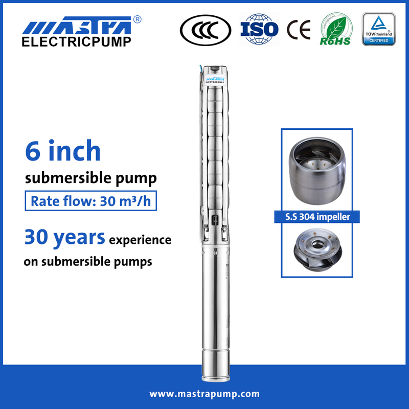 Bomba de poço submersível franklin de aço inoxidável de 6 polegadas Mastra 6SP bomba de poço submersível de 3 fases